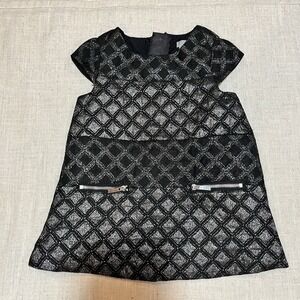 Tahari Baby Girl Dress Black Silver 12mo‎